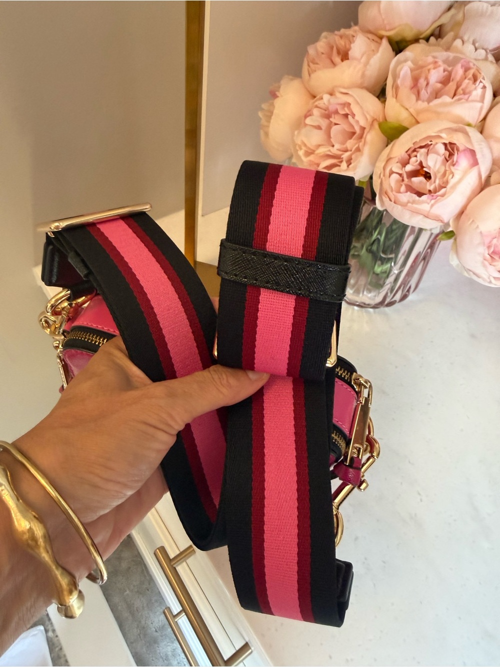 Marc Jacobs Hot Pink & Red Double-Zip Crossbody Camera Bag with Gold Hardware - Picture 15 of 15